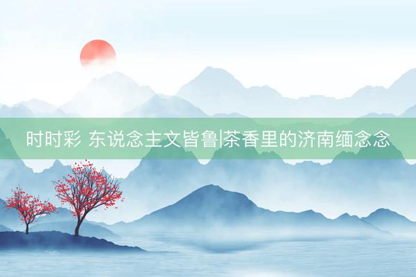 时时彩 东说念主文皆鲁|茶香里的济南缅念念