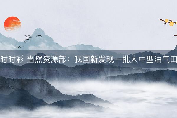 时时彩 当然资源部：我国新发现一批大中型油气田