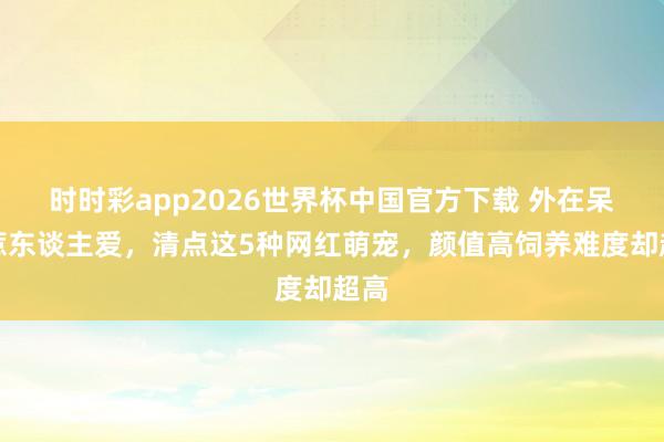 时时彩app2026世界杯中国官方下载 外在呆萌惹东谈主爱，清点这5种网红萌宠，颜值高饲养难度却超高
