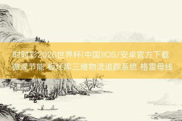时时彩2026世界杯(中国)IOS/安卓官方下载 微深节能 板坯库三维物流追踪系统 格雷母线