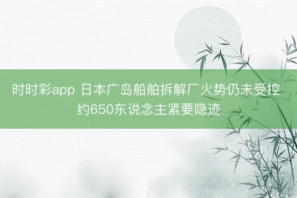 时时彩app 日本广岛船舶拆解厂火势仍未受控 约650东说念主紧要隐迹