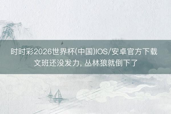 时时彩2026世界杯(中国)IOS/安卓官方下载 文班还没发力, 丛林狼就倒下了