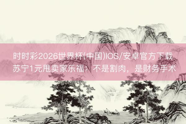 时时彩2026世界杯(中国)IOS/安卓官方下载 苏宁1元甩卖家乐福：不是割肉，是财务手术