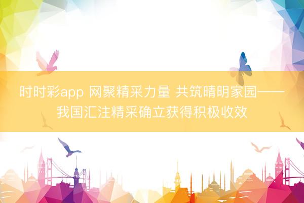 时时彩app 网聚精采力量 共筑晴明家园——我国汇注精采确立获得积极收效