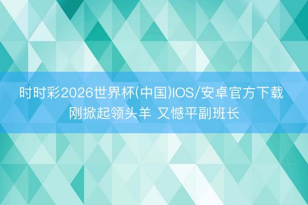 时时彩2026世界杯(中国)IOS/安卓官方下载 刚掀起领头羊 又憾平副班长